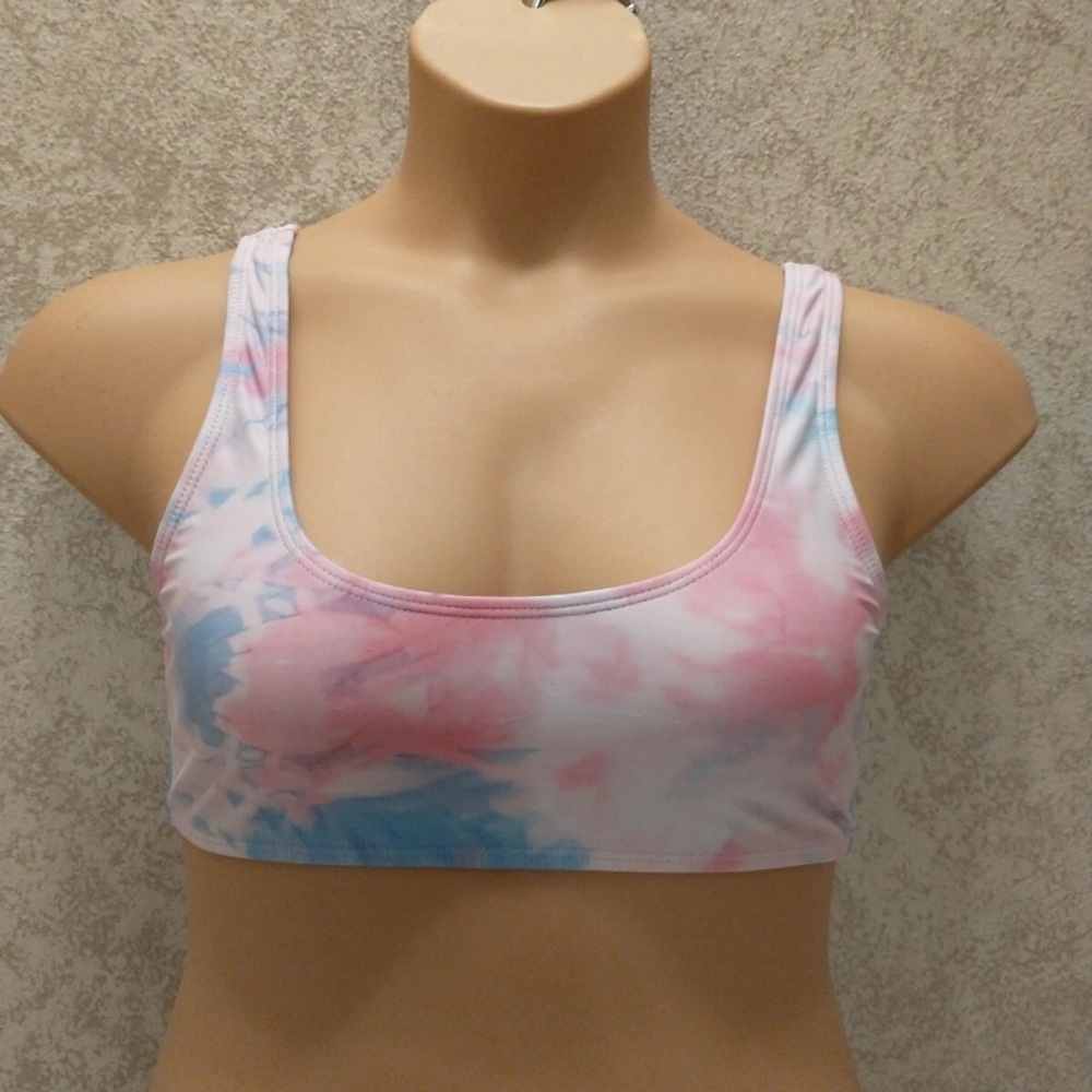 Pastel Tie-Dye Bikini Top
